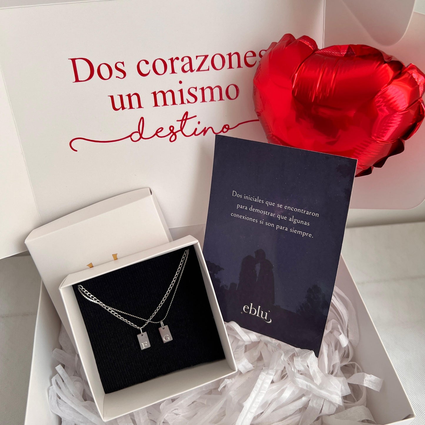 Collares de pareja iniciales plaquita