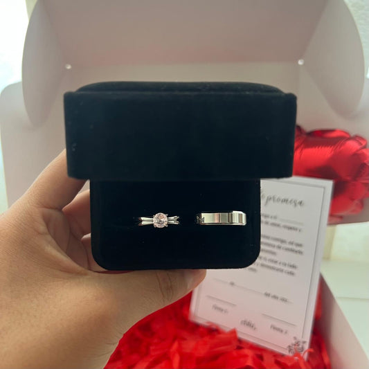 Anillos de promesa sofía plateado