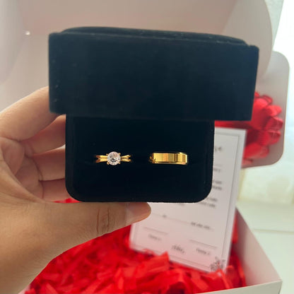 Anillos de promesa sofía dorado