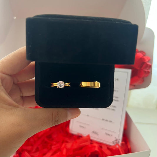 Anillos de promesa sofía dorado
