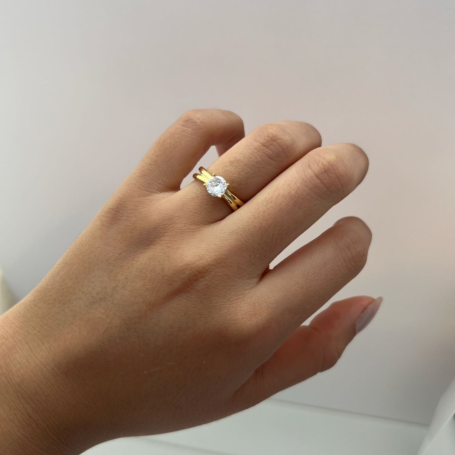 Anillos de promesa sofía dorado