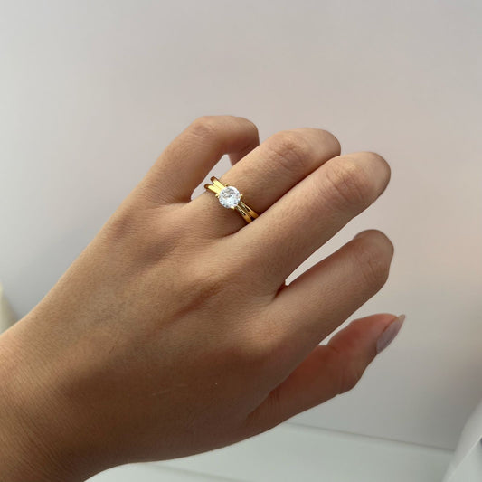 Anillos de promesa sofía dorado