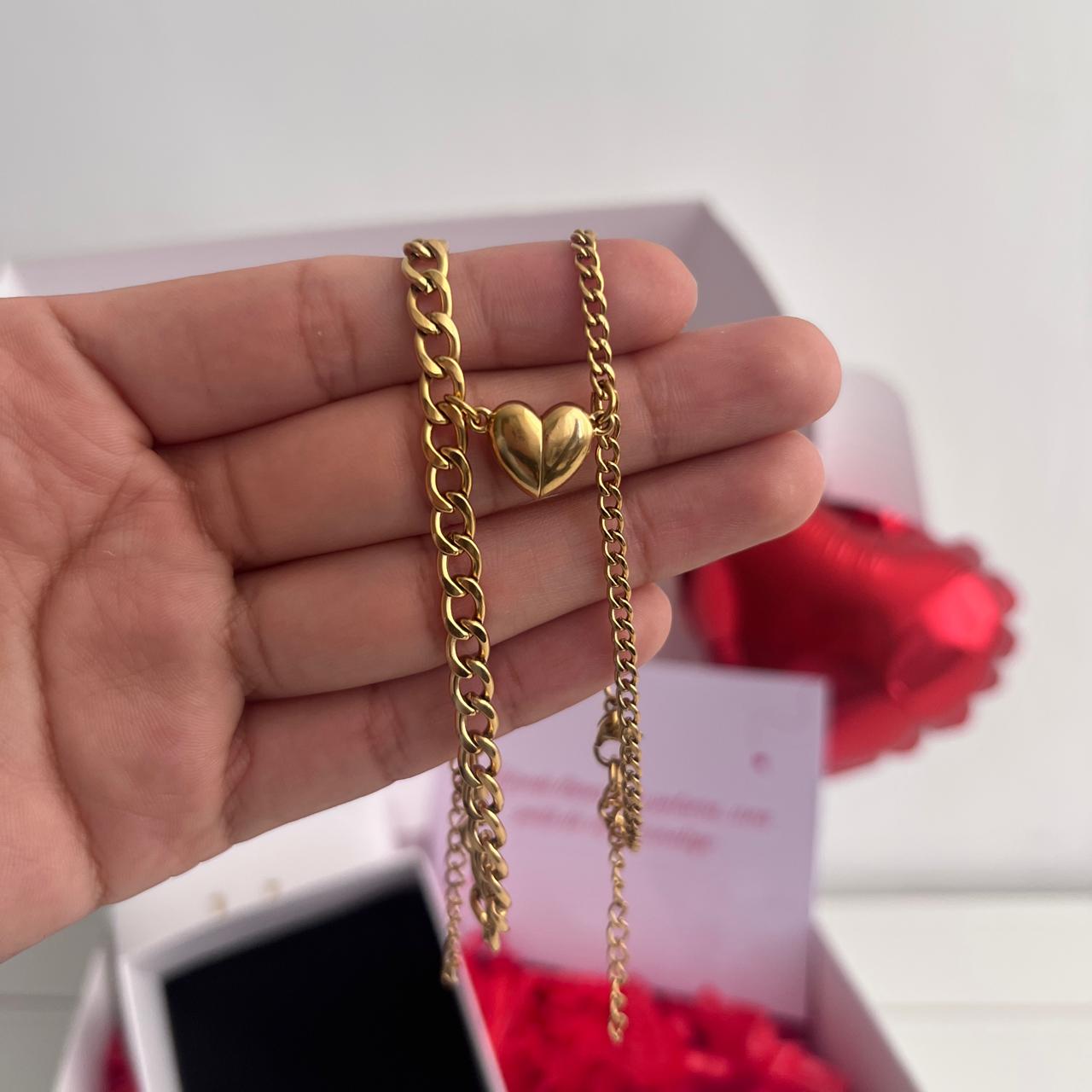 Pulseras corazón imantado