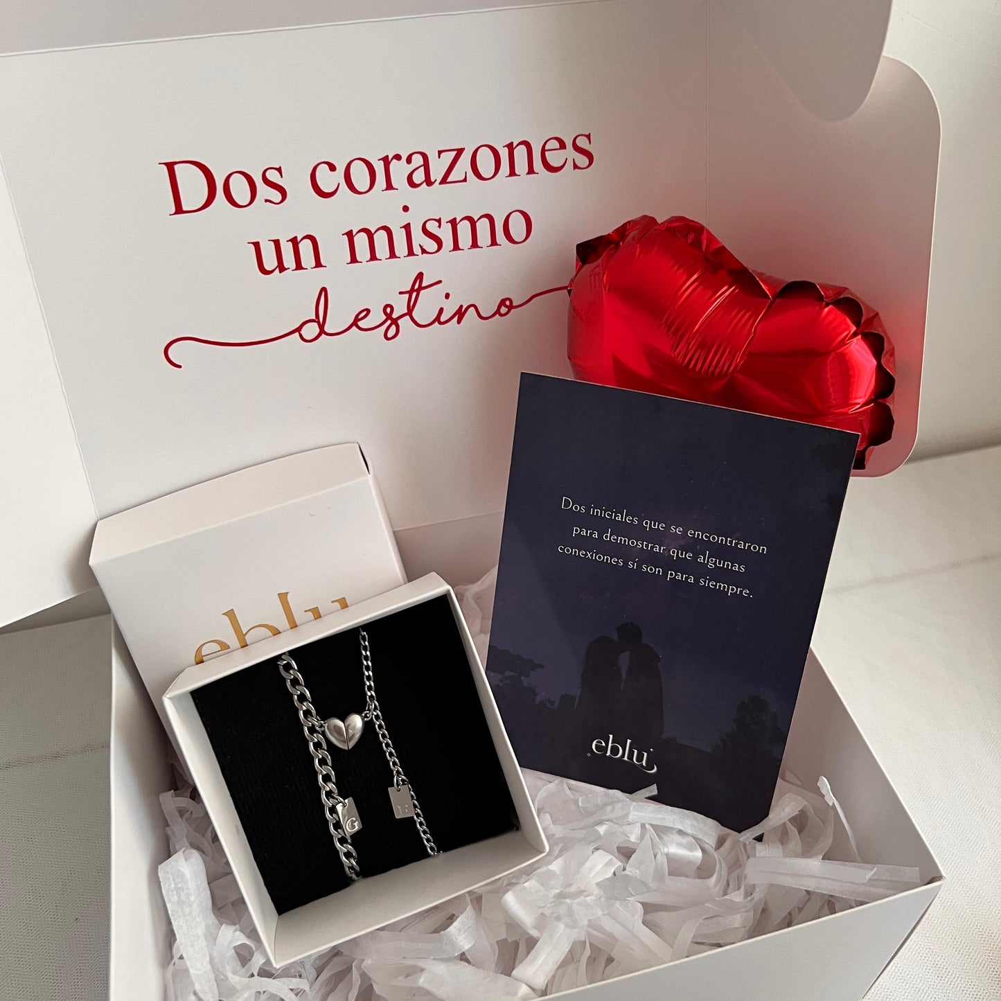 Pulseras de pareja imantadas con iniciales plaquita