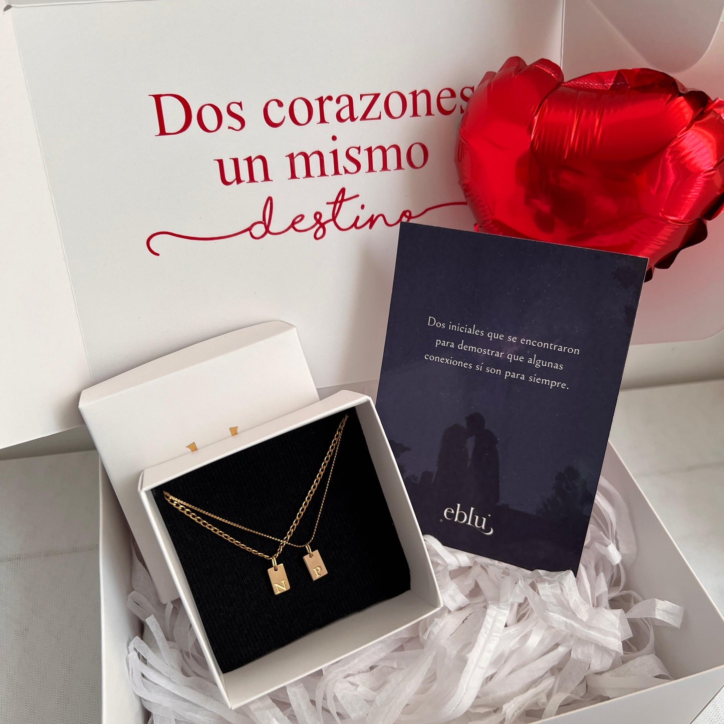 Collares de pareja iniciales plaquita