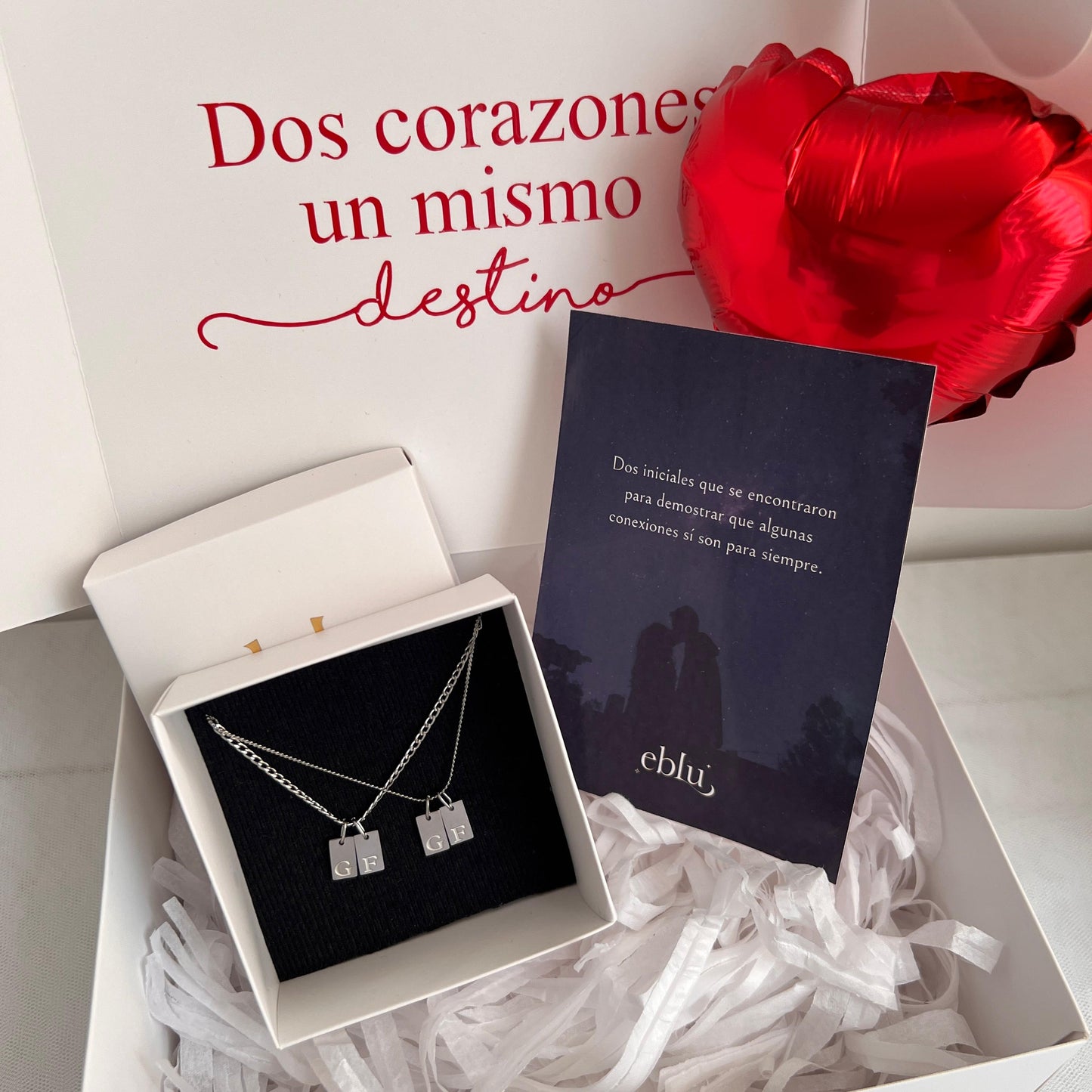 Collares de pareja iniciales doble plaquita