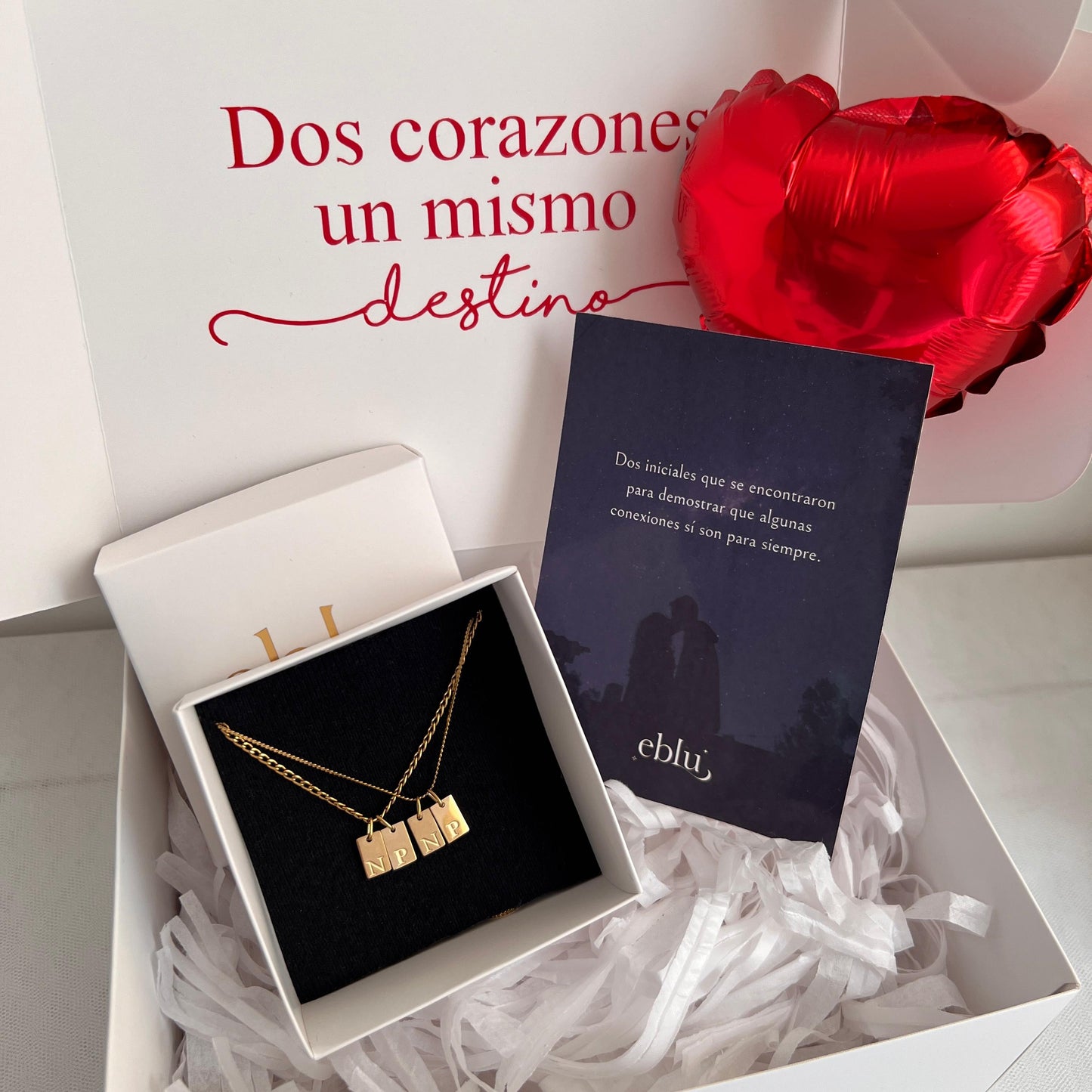 Collares de pareja iniciales doble plaquita
