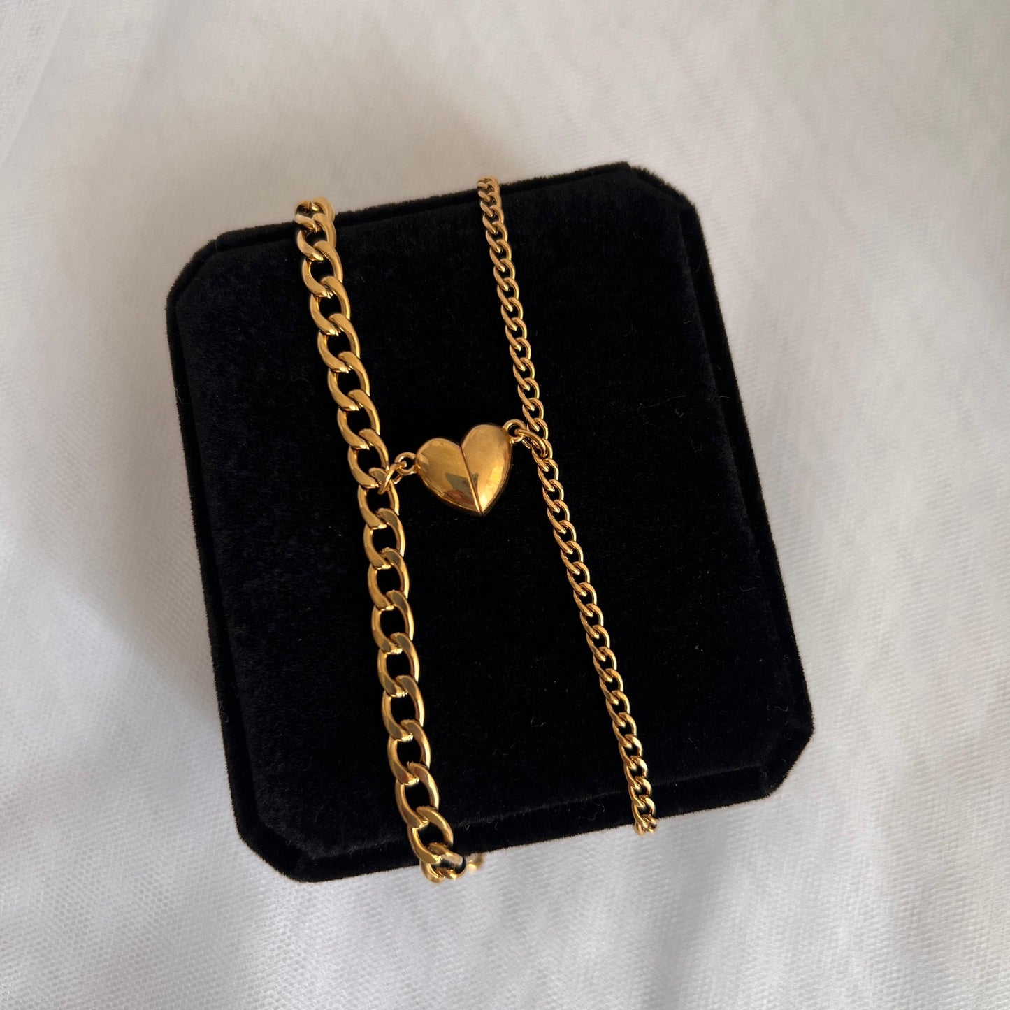 Pulseras corazón imantado