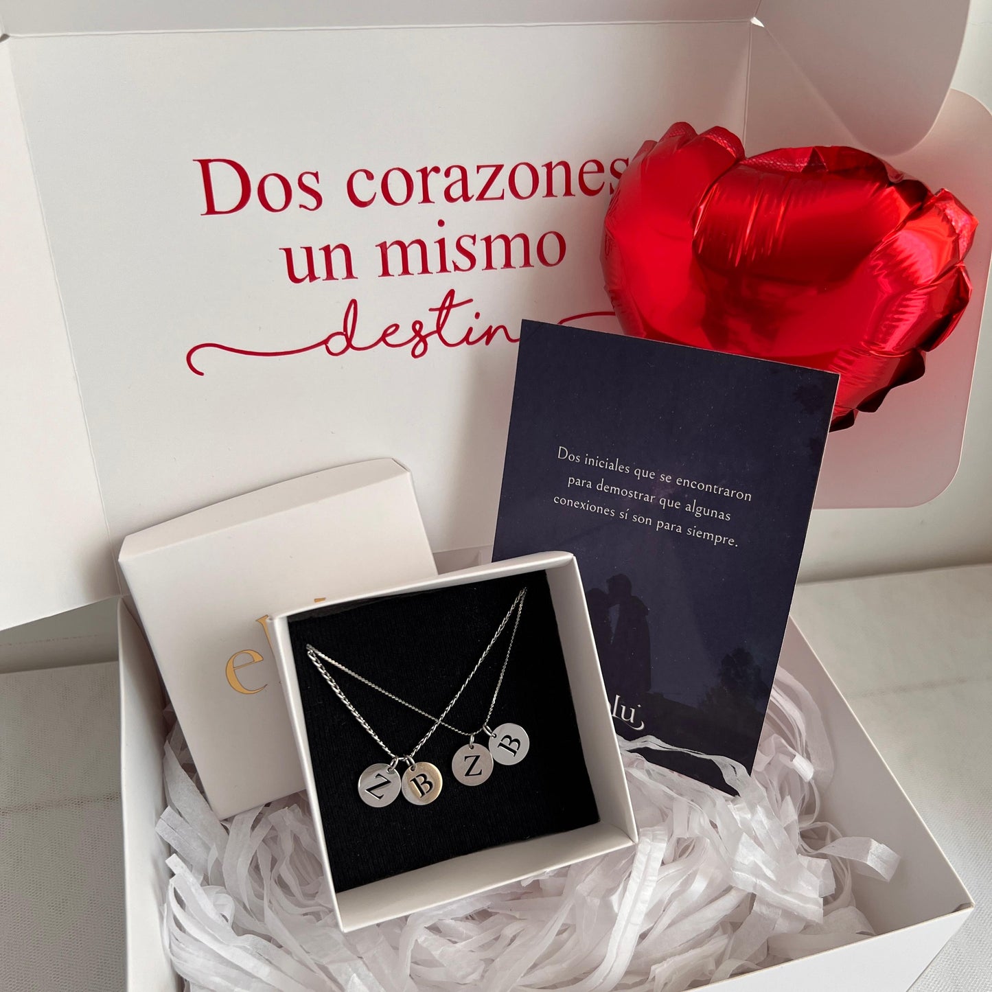 Collares de pareja iniciales doble círculo
