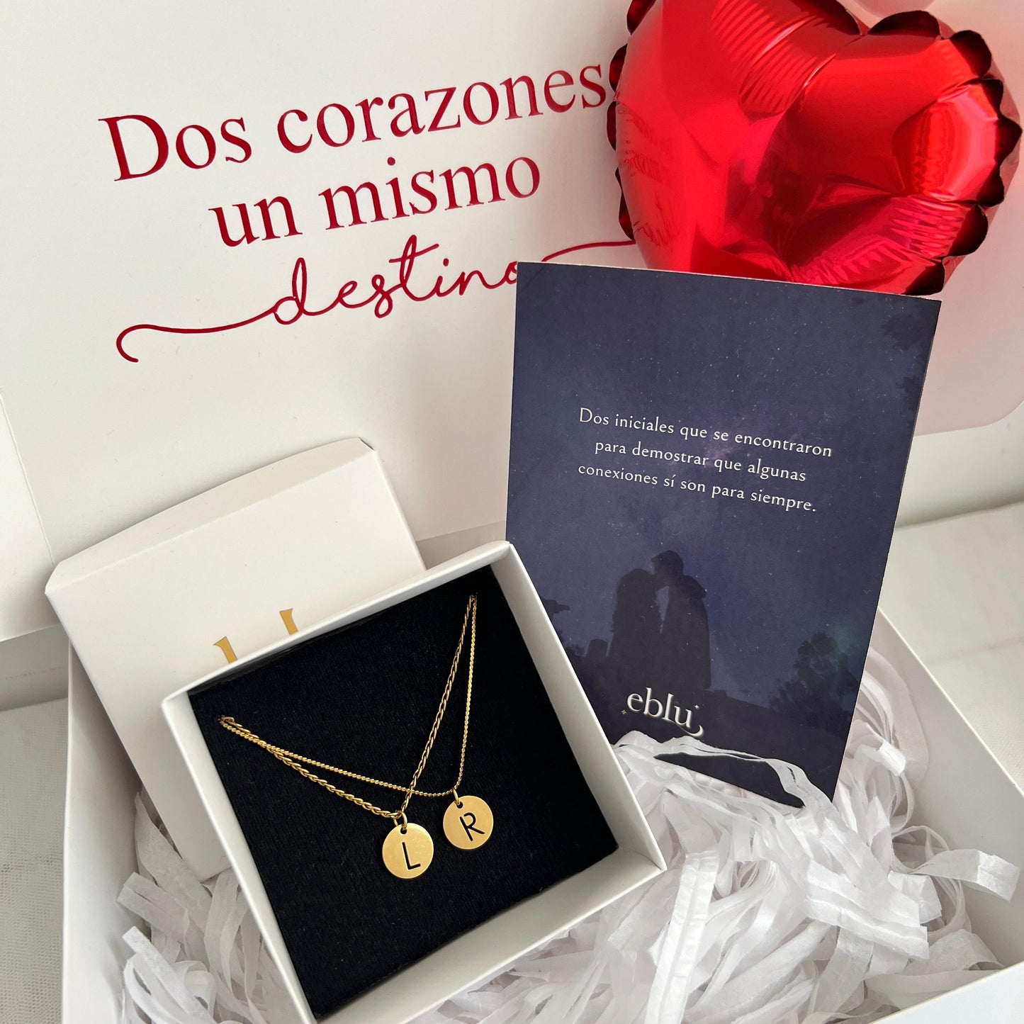 Collares de pareja iniciales circulares